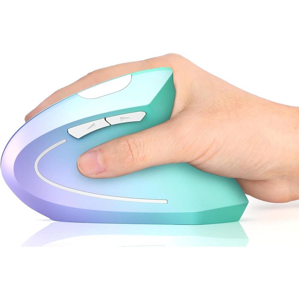 TECKNET Ergonomic Vertical Wireless Mouse - Purple Green Gradient